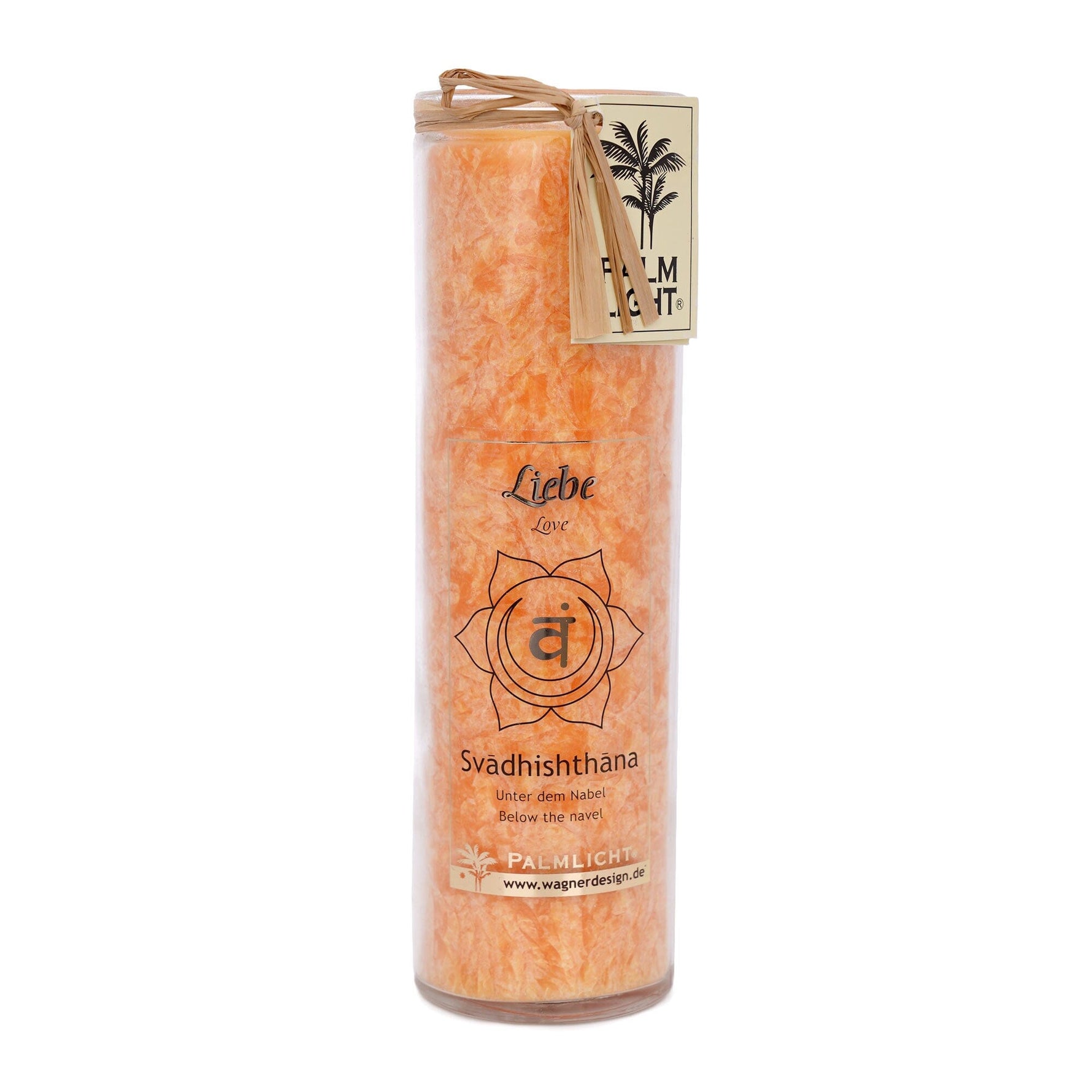 Chakra Kerze orange 20 x 6,5 cm