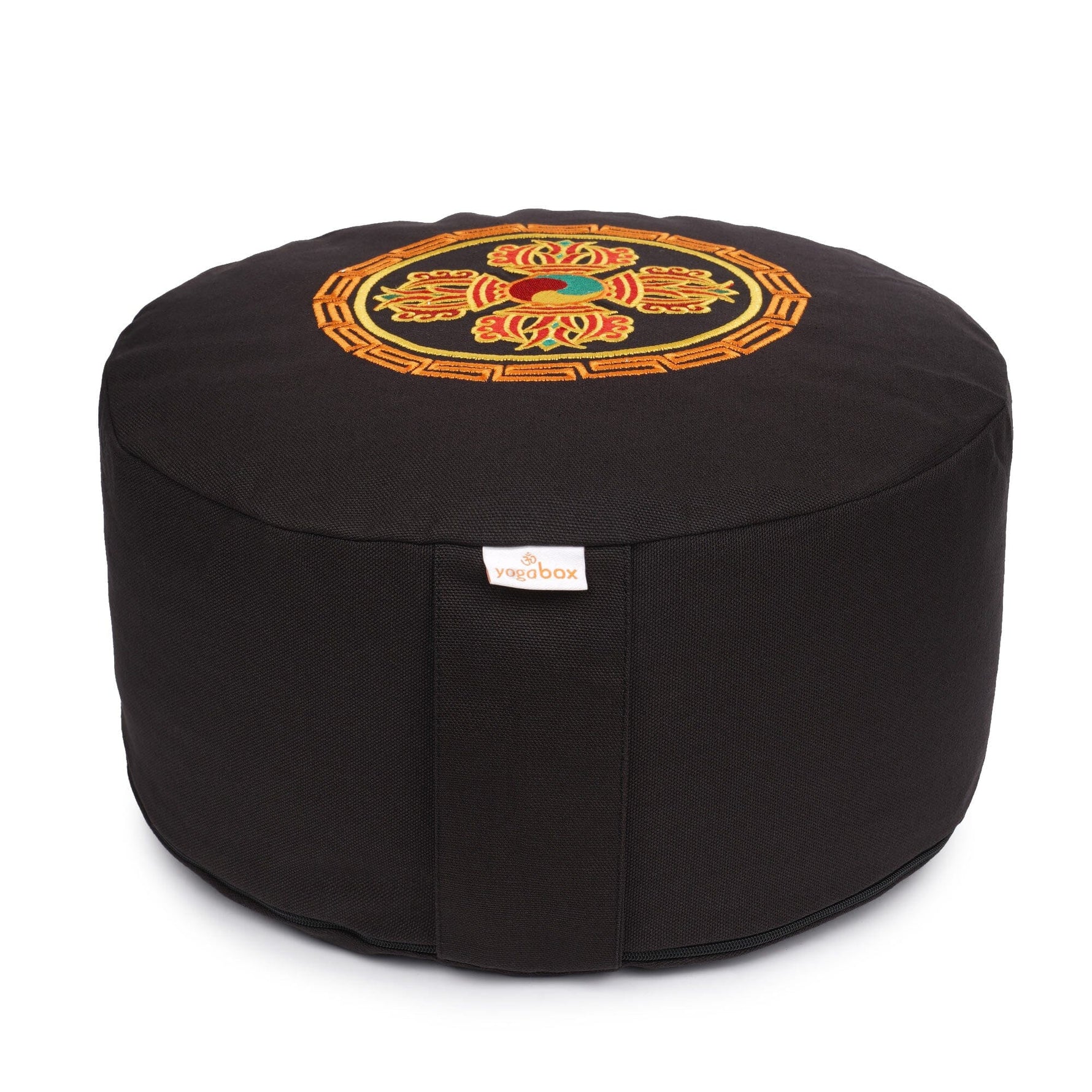 Meditationskissen Glückssitz® Doppeldorje schwarz Buchweizenschalen 33 x 33 x 15 cm