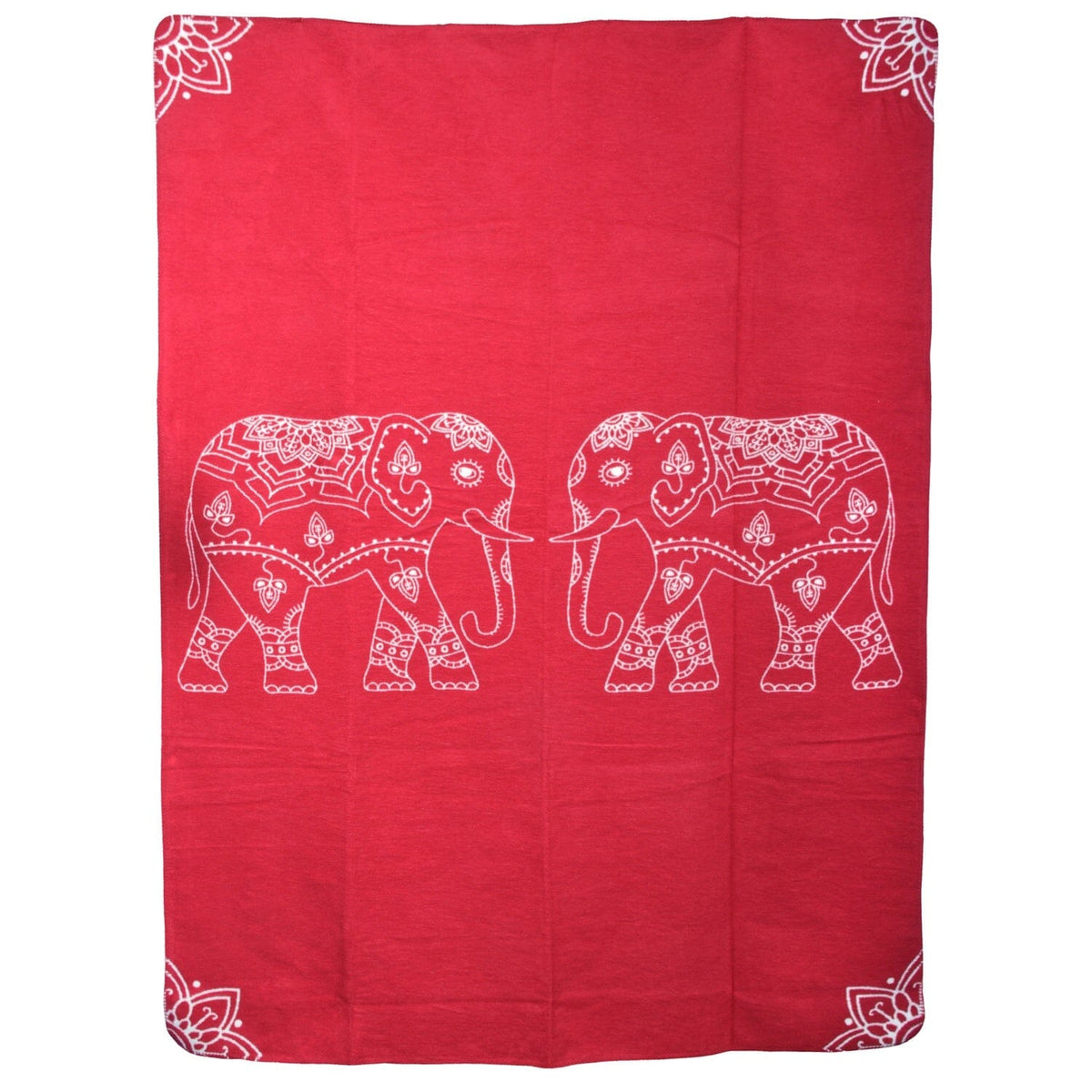 Yogadecke Elefanten - regional hergestellt rot / natur 150 x 200 cm