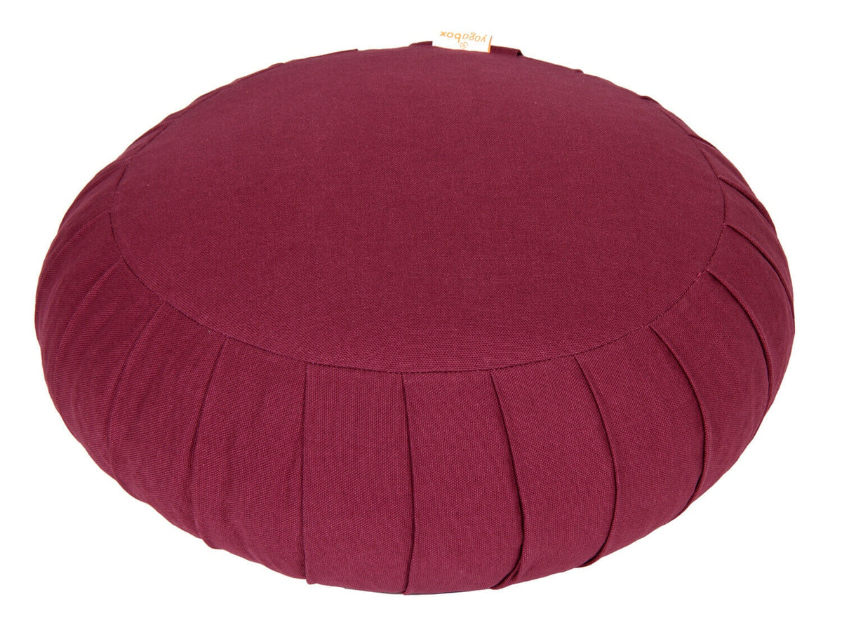 Meditationskissen / Yogakissen Zafu BASIC mit ZIP aubergine 31 x 31 x 15 cm Buchweizenschalen
