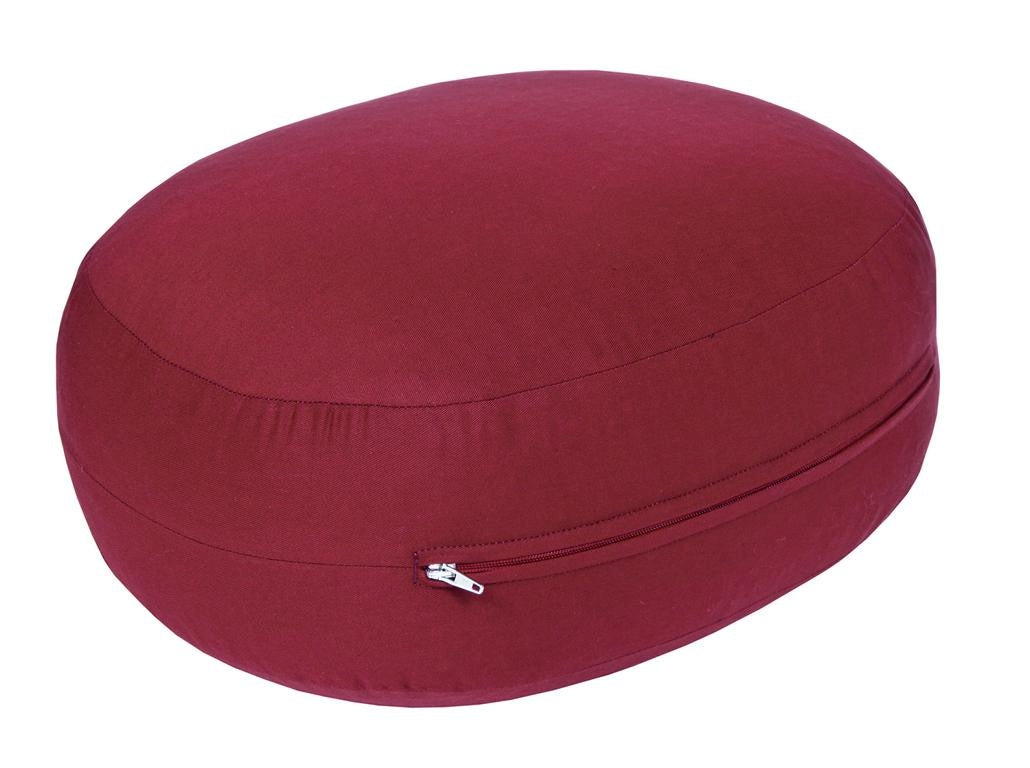 Glückssitz® Yogakissen OVAL - regional hergestellt bordeuax 30 x 23 x 15 cm Buchweizenschalen