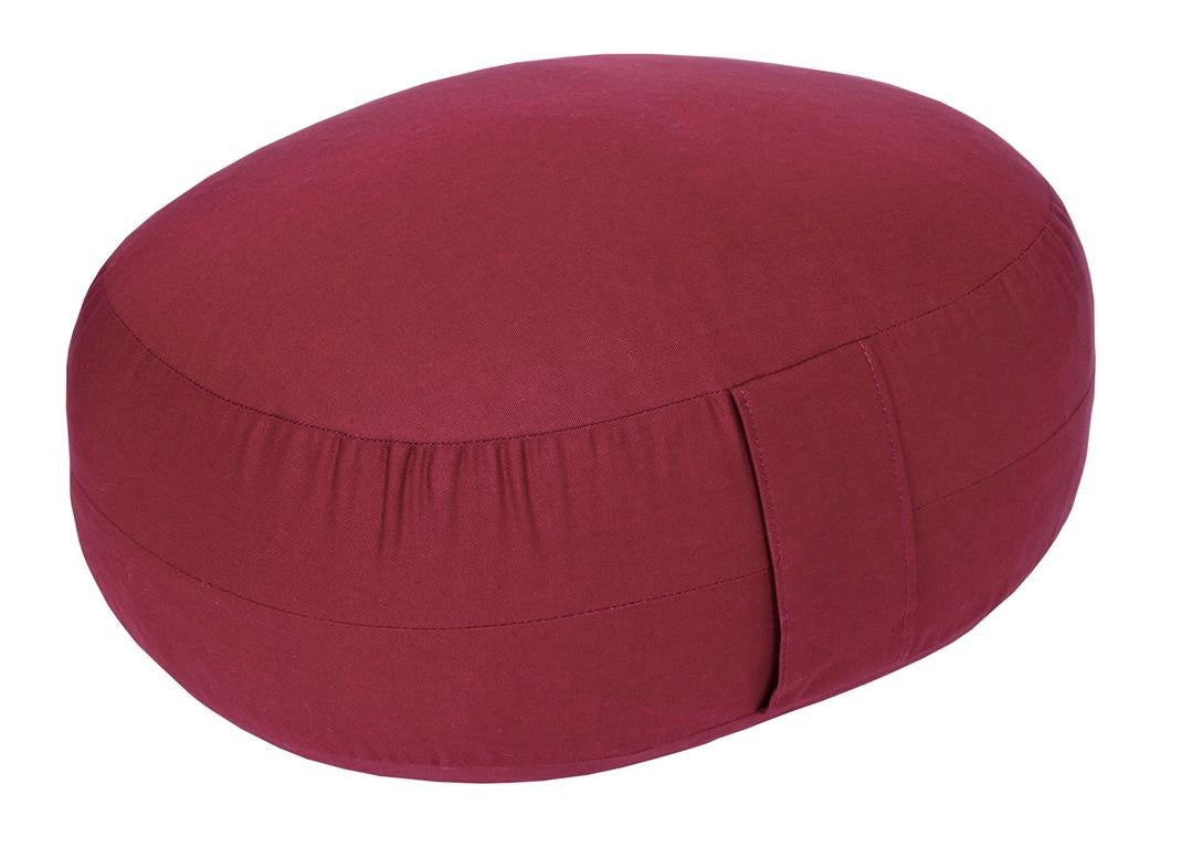 Glückssitz® Yogakissen OVAL - regional hergestellt bordeuax 30 x 23 x 15 cm Buchweizenschalen