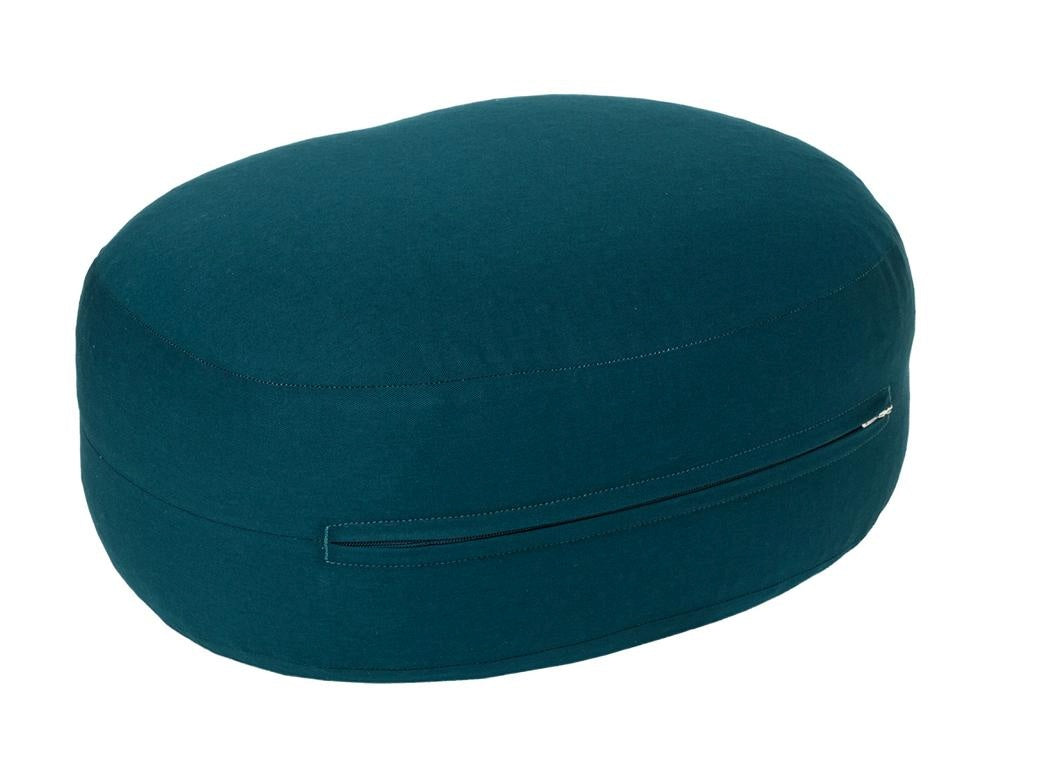 Glückssitz® Yogakissen OVAL - regional hergestellt petrol 30 x 23 x 15 cm Buchweizenschalen