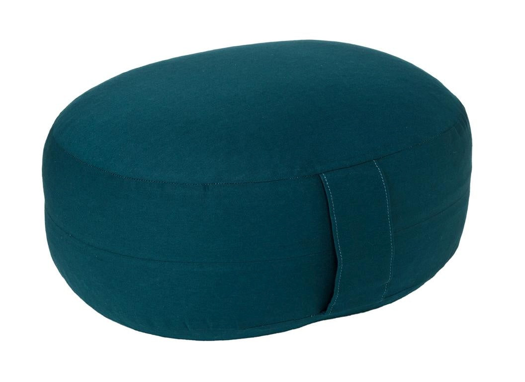 Glückssitz® Yogakissen OVAL - regional hergestellt petrol 30 x 23 x 15 cm Buchweizenschalen