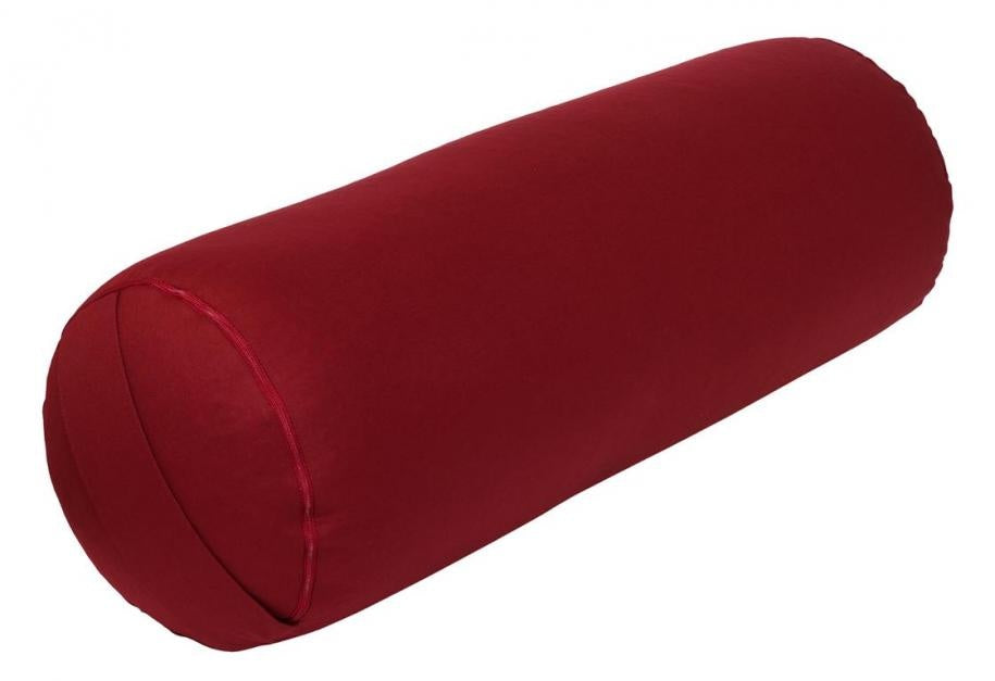 Yoga und Pilates Bolster / Yogakissen Made in Germany bordeaux 65 x 22 x 22 cm Buchweizenschale