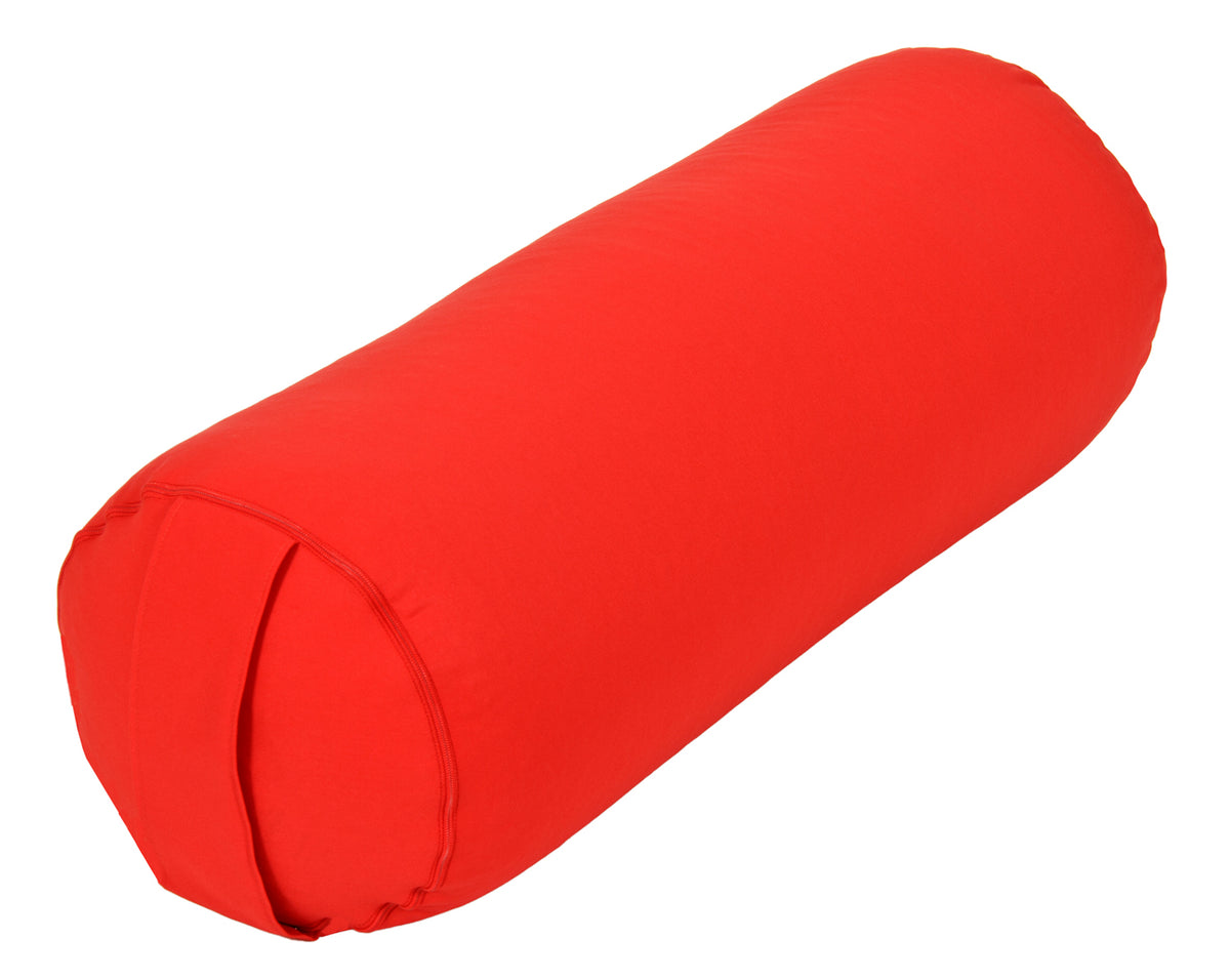 Yoga und Pilates Bolster / Yogakissen Made in Germany rot 65 x 22 x 22 cm Buchweizenschale