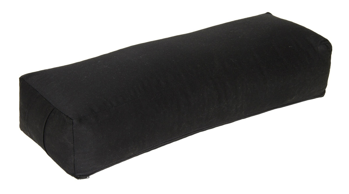 Yoga und Pilates Rechteckbolster D - regional hergestellt schwarz 60 x 20 x 14 cm Buchweizenschalen