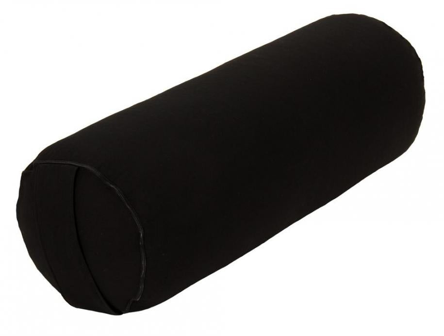 Yoga und Pilates Bolster / Yogakissen Made in Germany schwarz 65 x 22 x 22 cm Buchweizenschale
