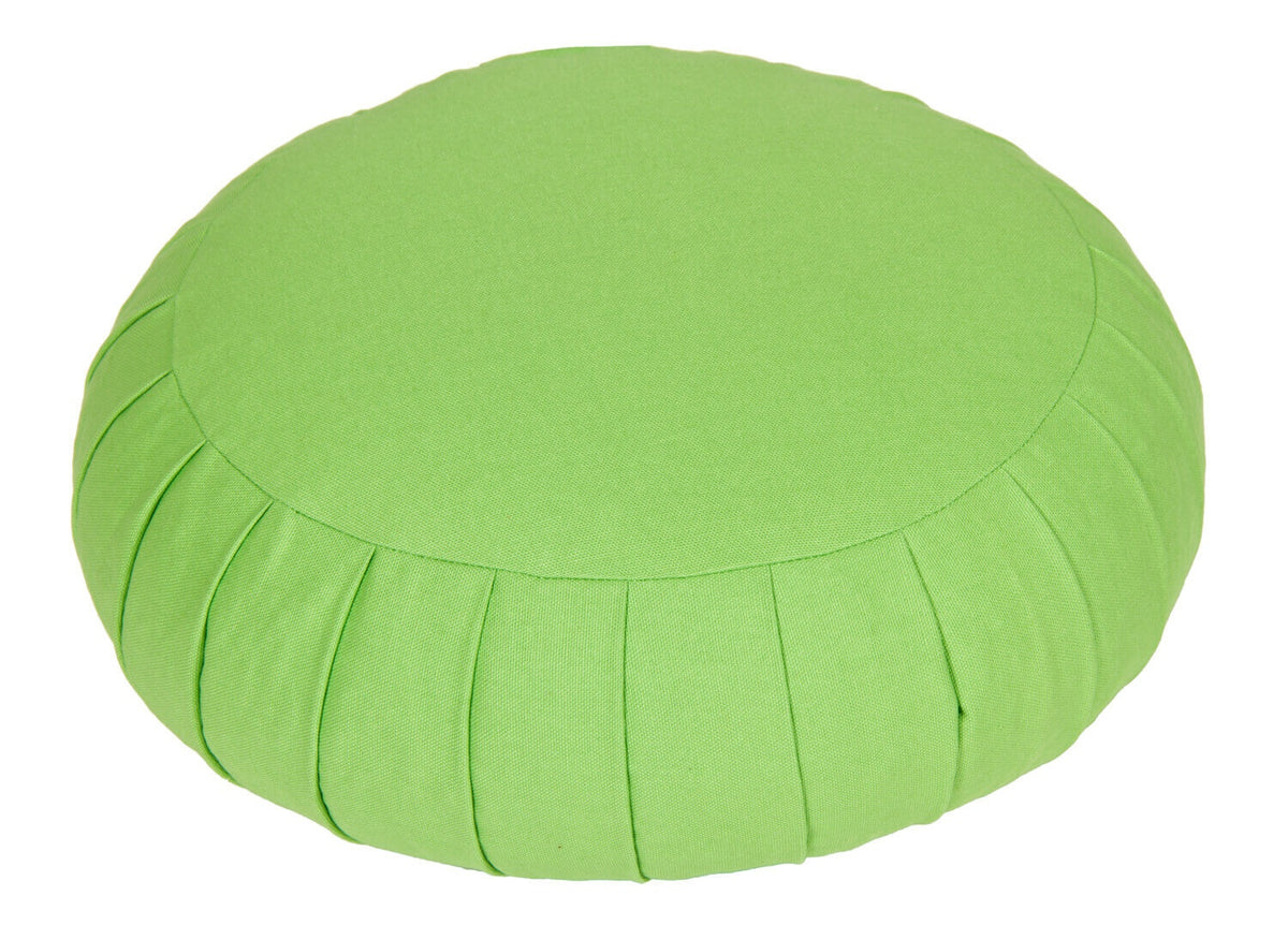 Meditationskissen / Yogakissen Zafu BASIC mit ZIP apfelgrün 31 x 31 x 15 cm Buchweizenschalen