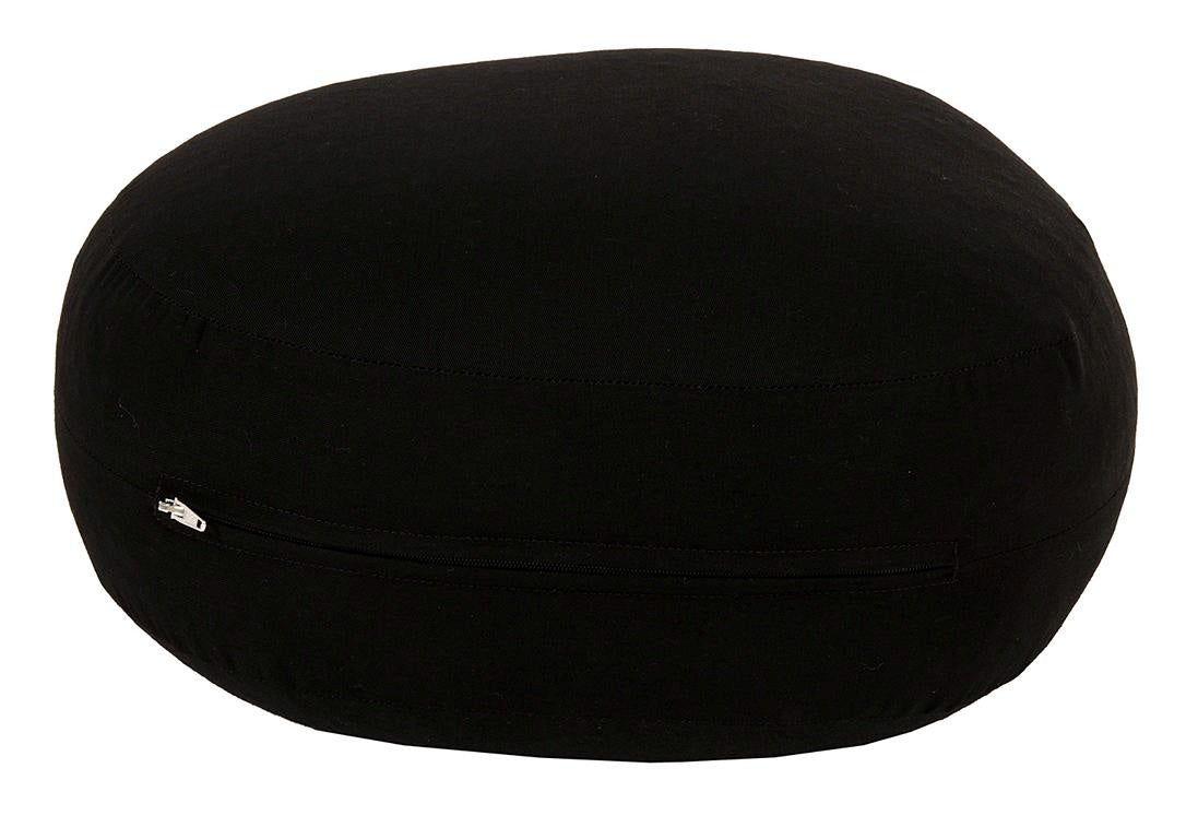 Glückssitz® Yogakissen OVAL - regional hergestellt schwarz 30 x 23 x 15 cm Buchweizenschalen