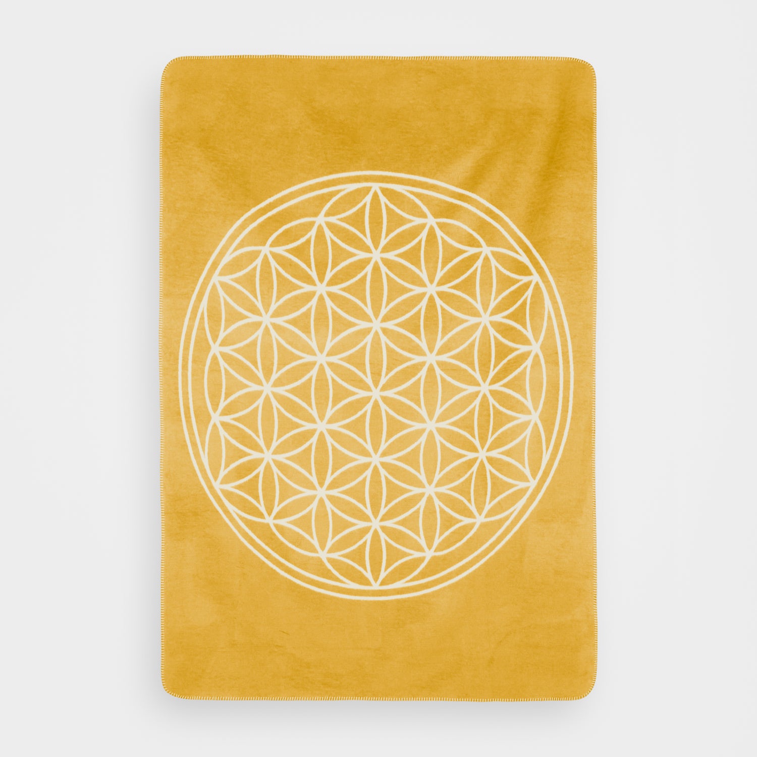 Yogadecke Blume des Lebens - regional hergestellt honeygold / natur 150 x 200 cm