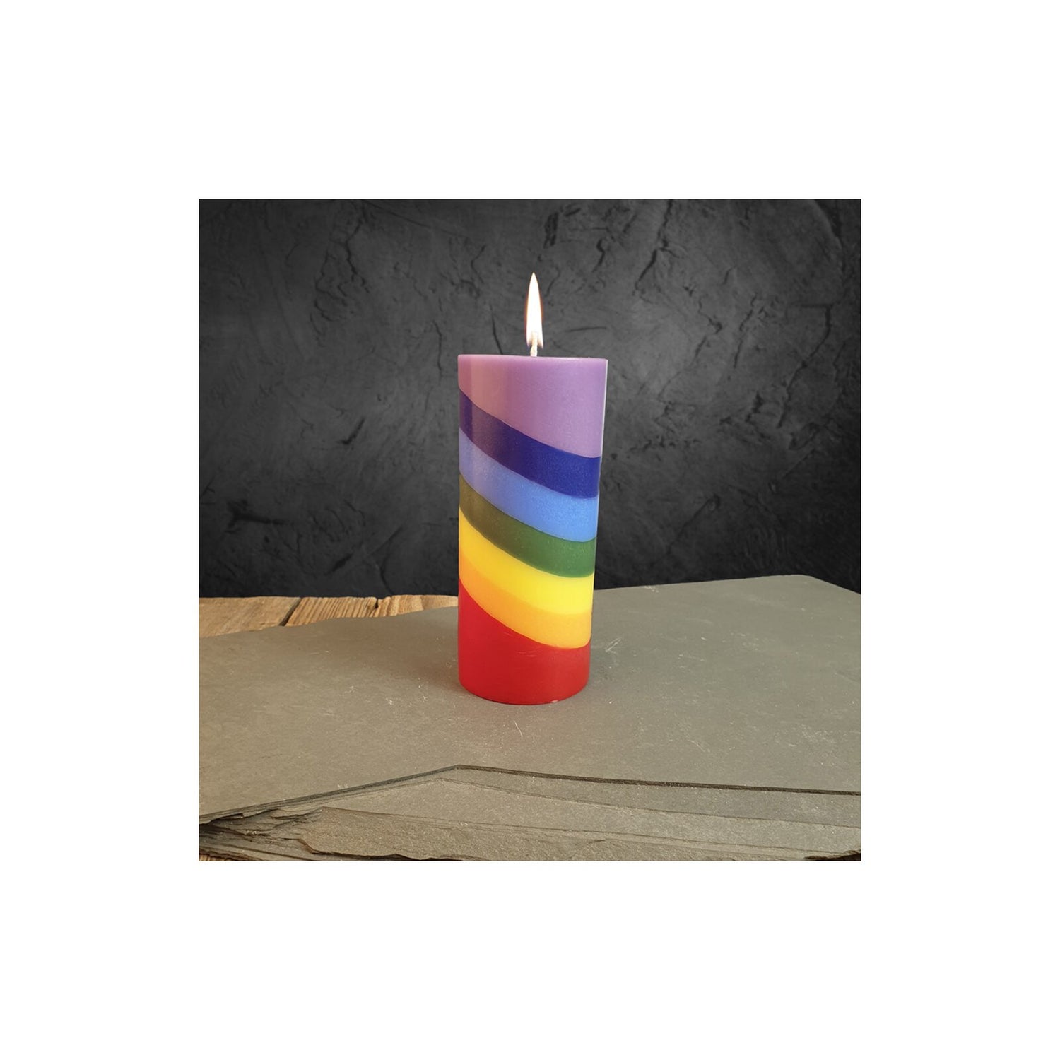 Chakra Stumpenkerze mit Kokoswachs