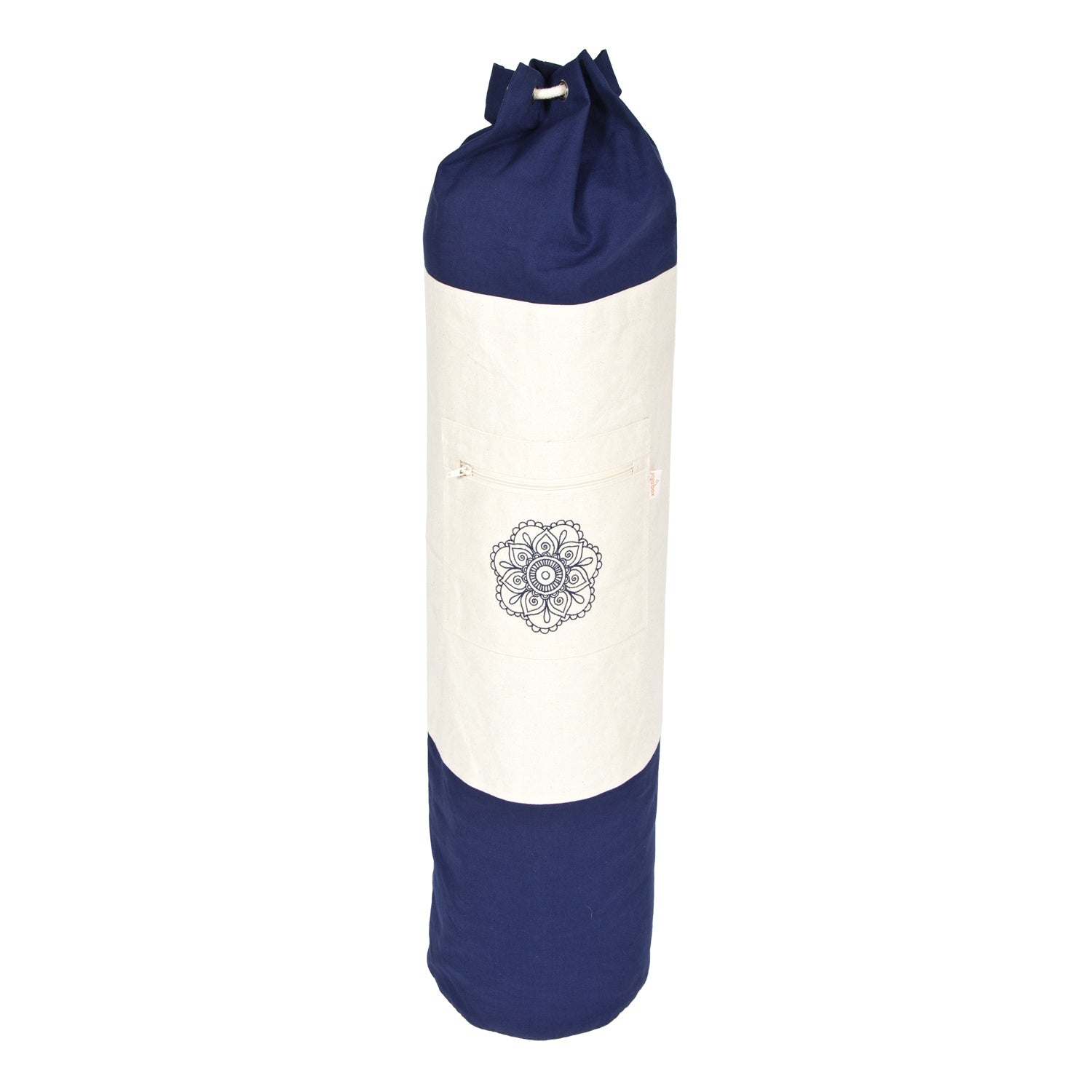 Yogatasche SURYA Bag 2 farbig für Schurwollmatten dunkelblau / natur 75 x 25 x 25 cm