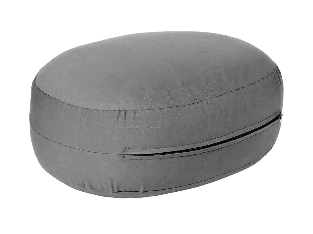 Glückssitz® Yogakissen OVAL - regional hergestellt anthrazit 30 x 23 x 15 cm Buchweizenschalen