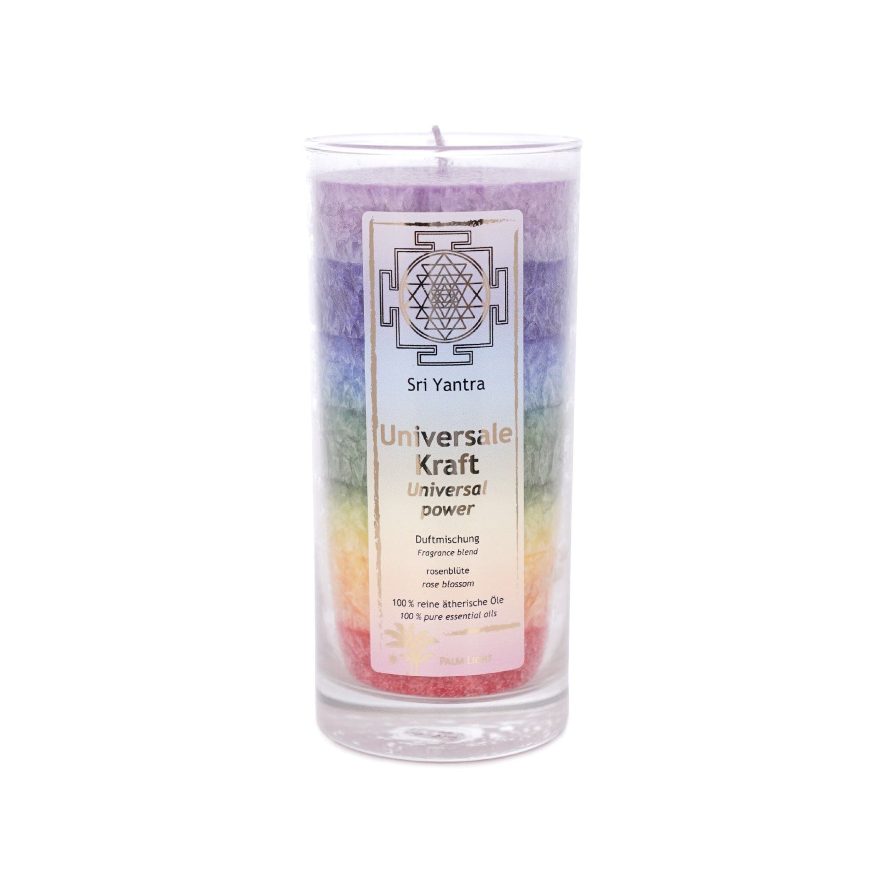 Chakra Duftkerze Sri Yantra (Rosenblüte) 14 x 6,5 cm 
