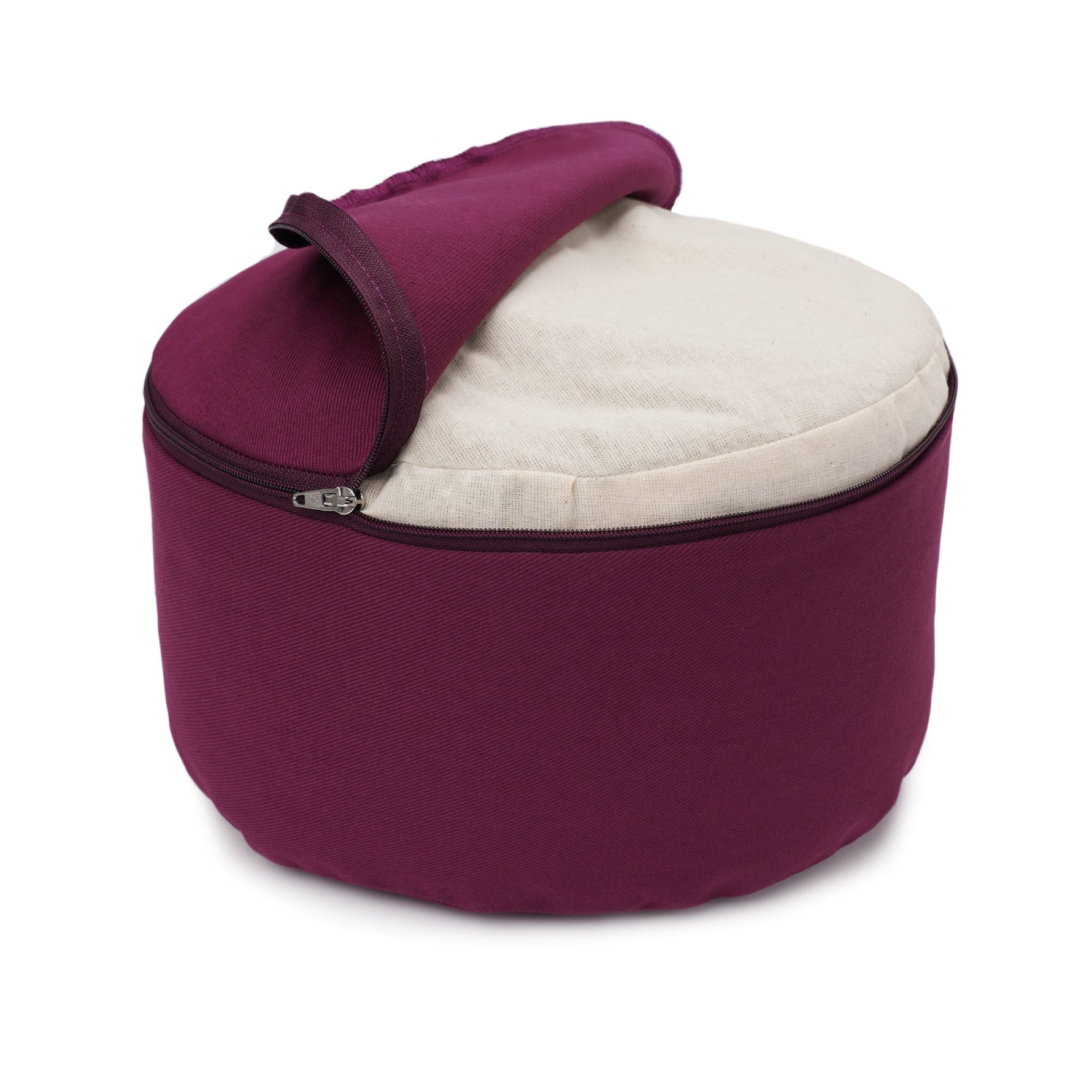 Yogakissen Glückssitz® Basic small D - regional hergestellt aubergine 26 x 26 x 14 cm Buchweizenschalen
