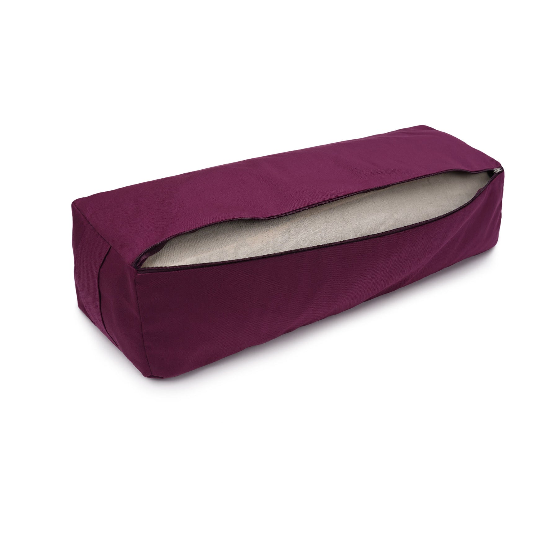 Yoga und Pilates Rechteckbolster D - regional hergestellt aubergine 60 x 20 x 14 cm Buchweizenschalen