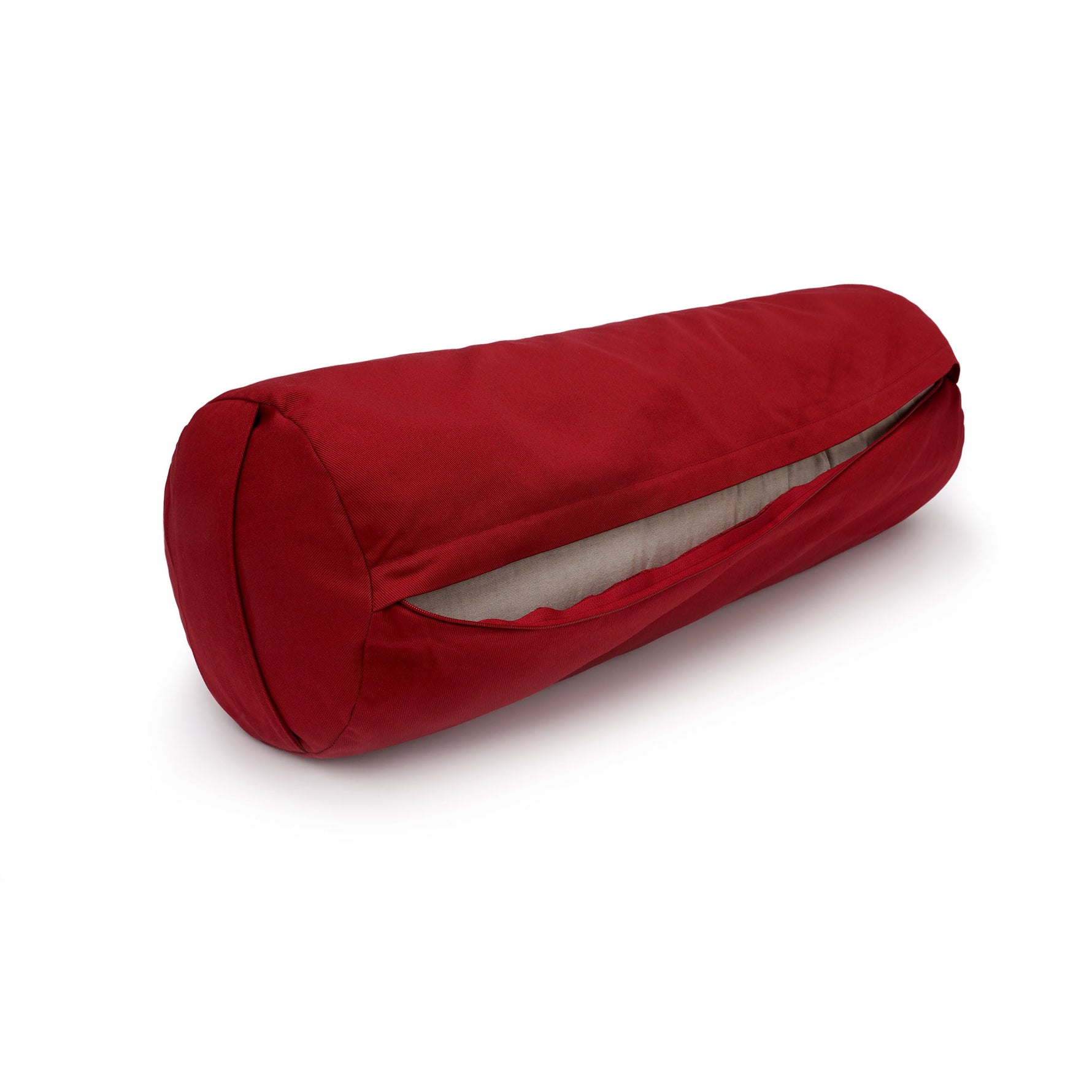 Yoga und Pilates Bolster / Yogarolle D - regional hergestellt bordeax 65 x 22 x 22 cm Buchweizenschalen