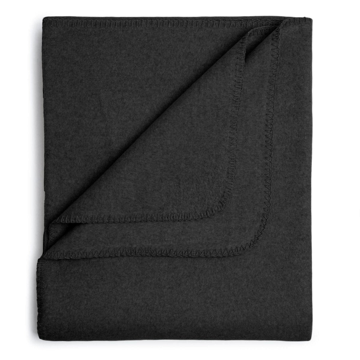 Flauschige Kinder Baumwolldecke - regional hergestellt schwarz 100 x 150 cm