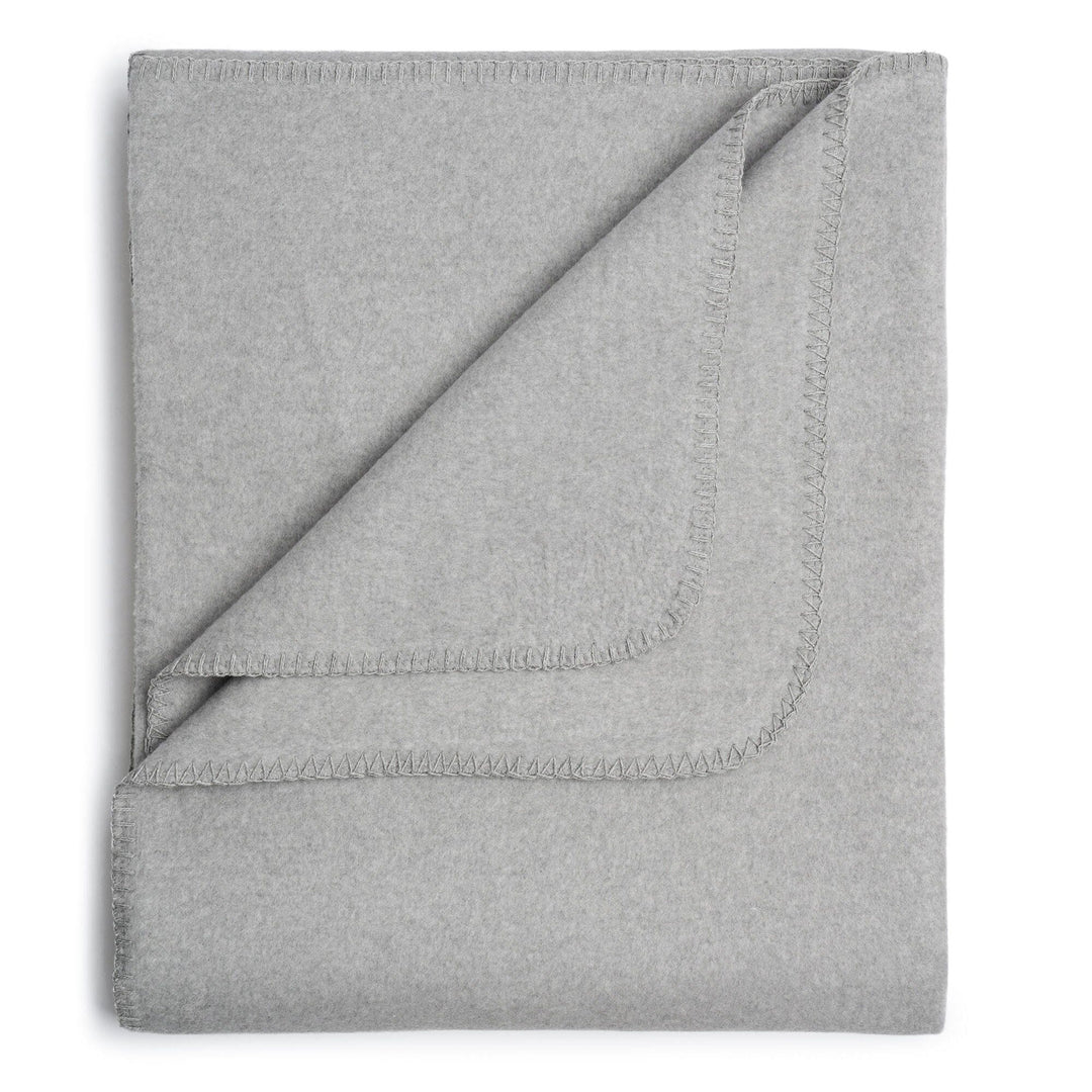 Flauschige Kinder Baumwolldecke - regional hergestellt grau melange 100 x 150 cm