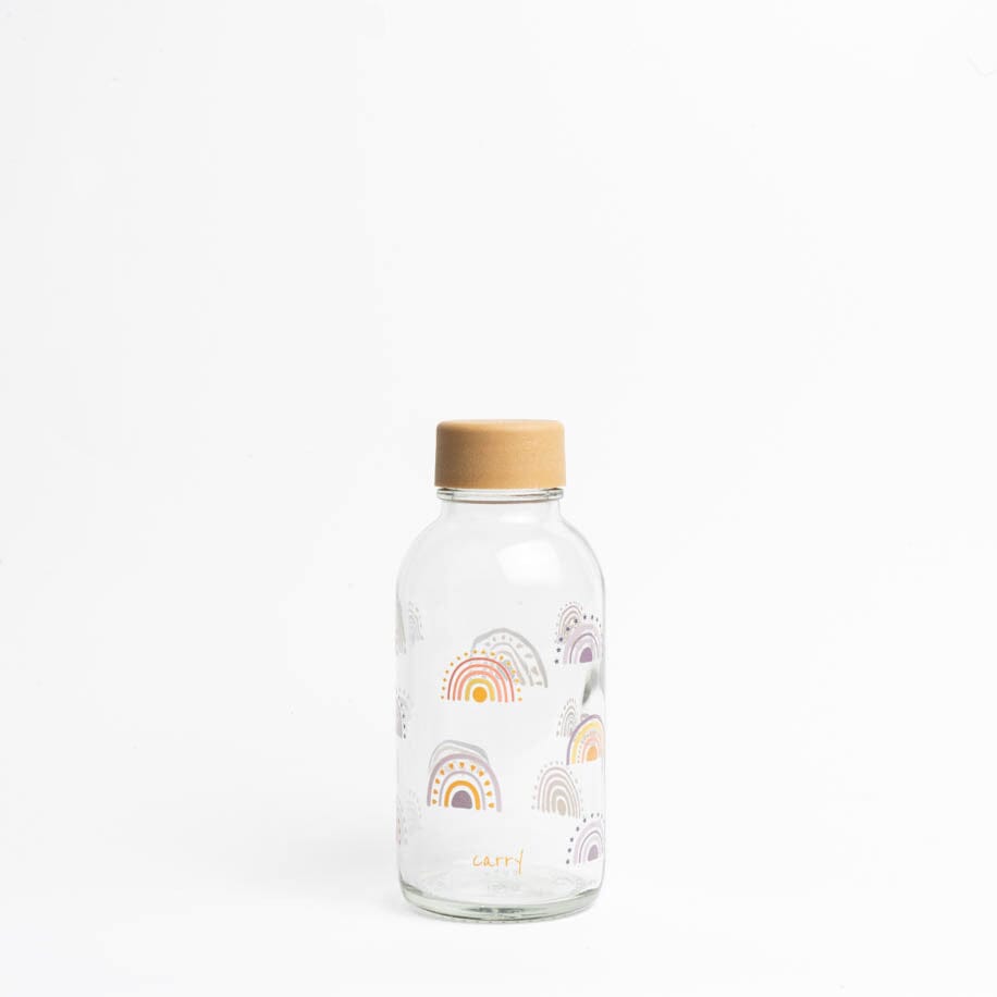 Glastrinkflasche CARRY durchsichtig 0,4 L Boho Rainbow