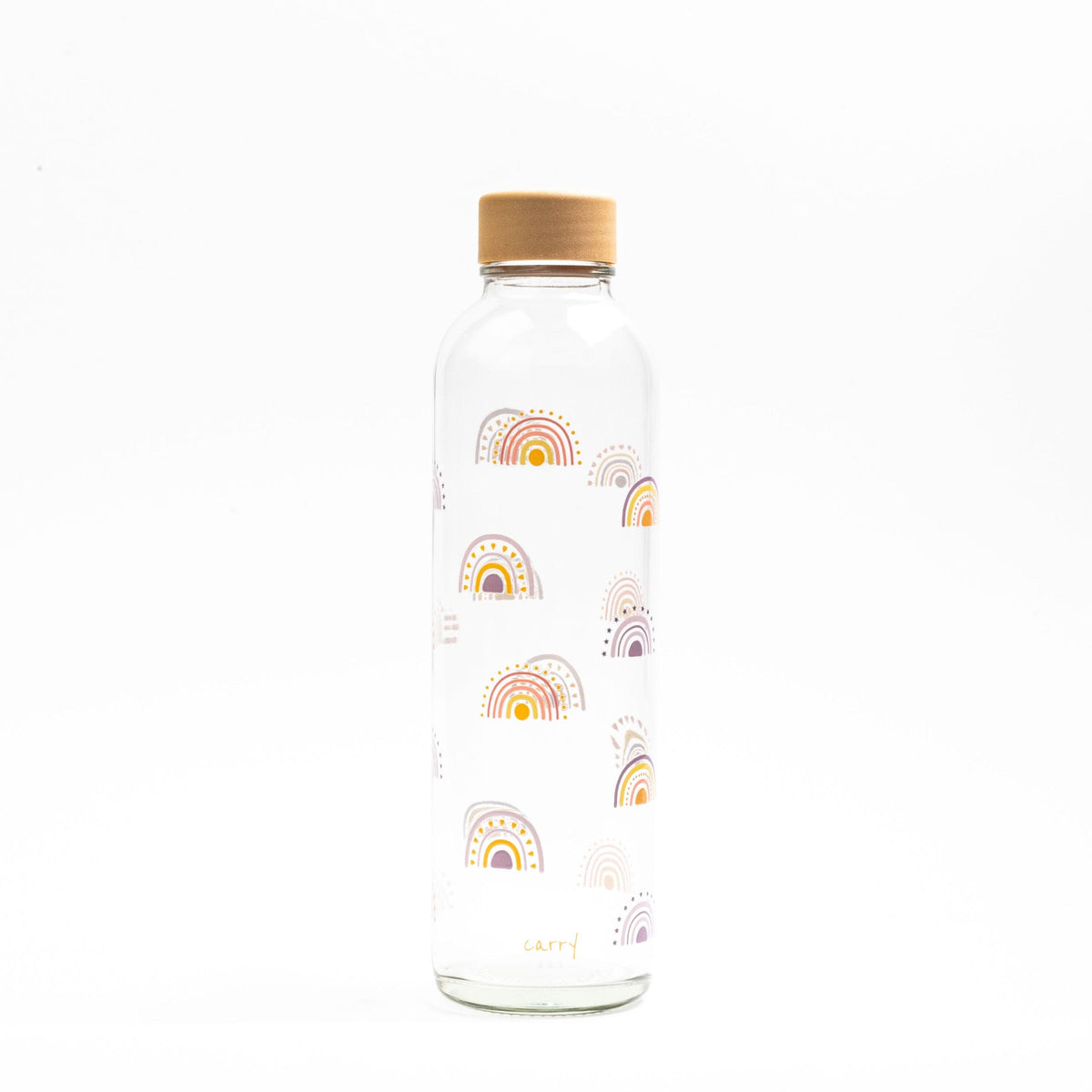 Glastrinkflasche CARRY durchsichtig 0,7 L Boho Rainbow