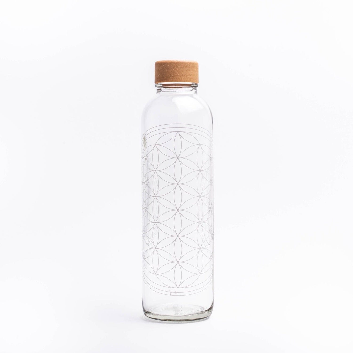 Glastrinkflasche CARRY durchsichtig 0,7 L Flower Of Life