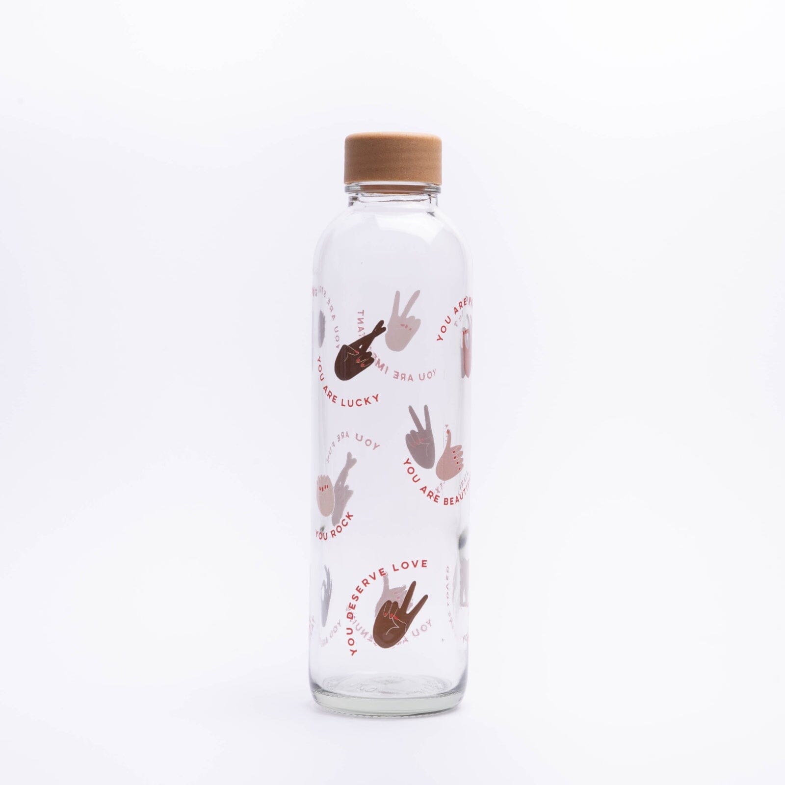 Glastrinkflasche CARRY durchsichtig 0,7 L Power Up
