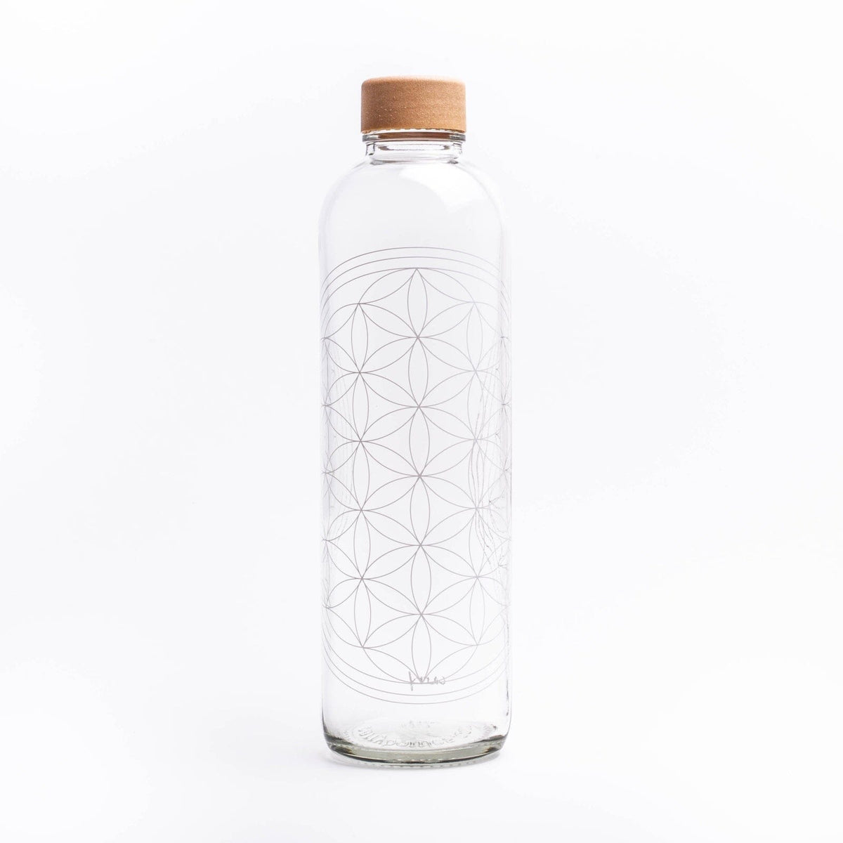 Glastrinkflasche CARRY durchsichtig 1,0 L Flower Of Life