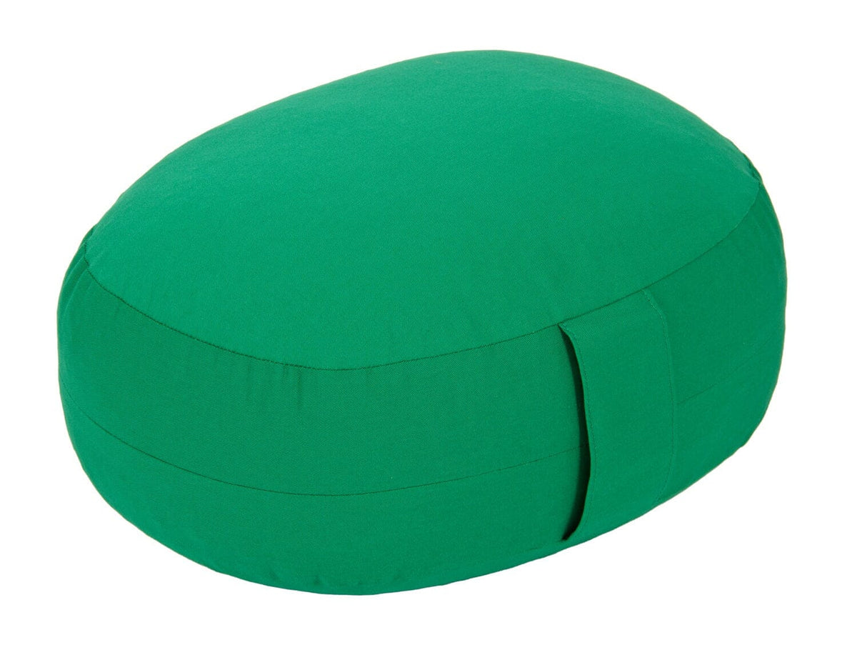 Glückssitz® Yogakissen OVAL - regional hergestellt grün Buchweizenschalen 30 x 23 x 15 cm