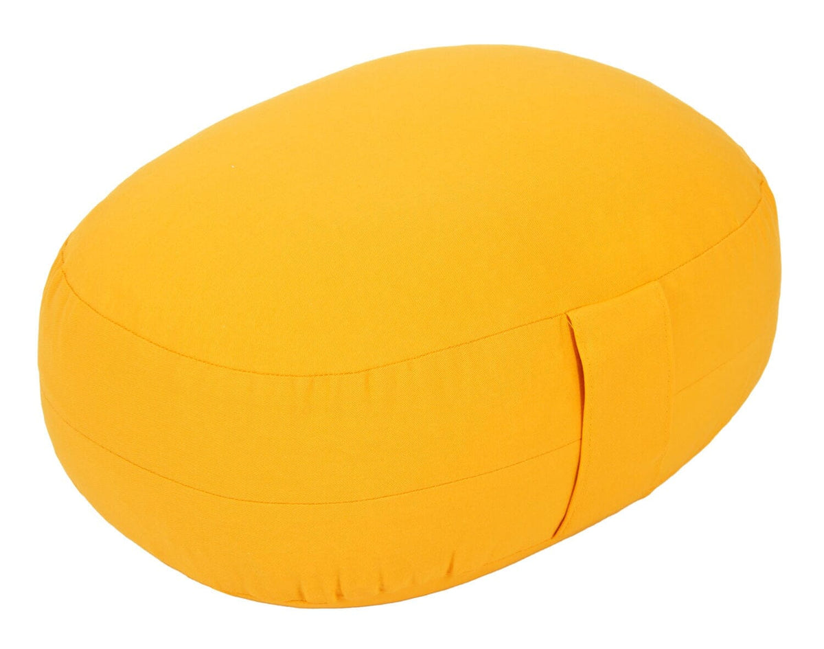 Glückssitz® Yogakissen OVAL - regional hergestellt maisgelb Buchweizenschalen 30 x 23 x 15 cm