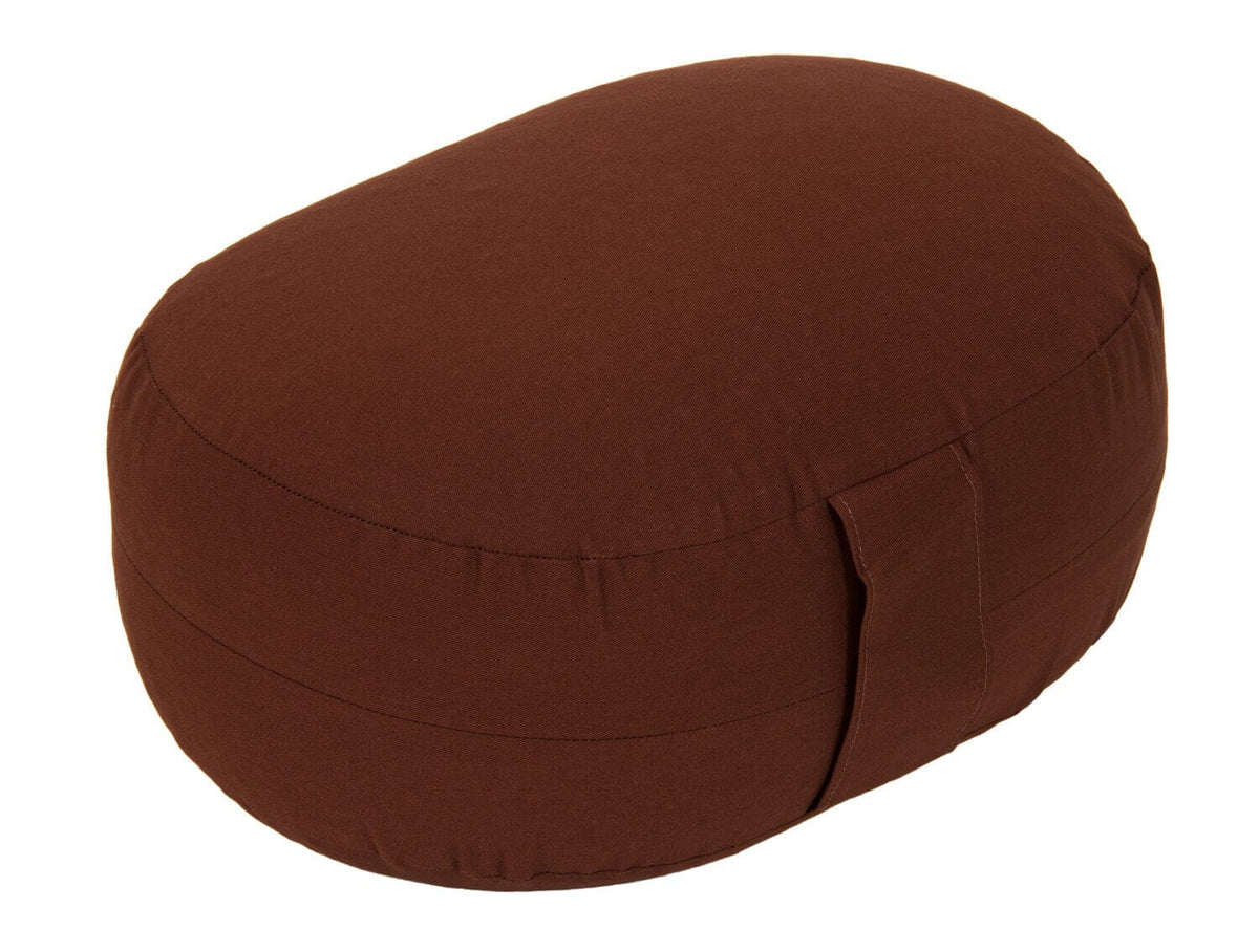 Glückssitz® Yogakissen OVAL - regional hergestellt schoko Buchweizenschalen 30 x 23 x 15 cm