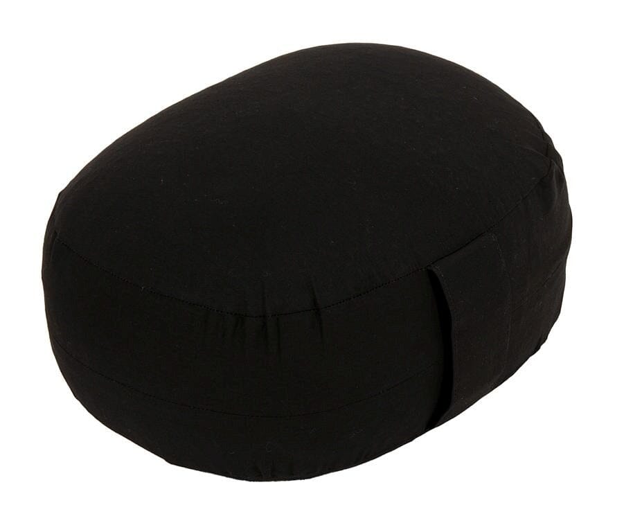 Glückssitz® Yogakissen OVAL - regional hergestellt schwarz Buchweizenschalen 30 x 23 x 15 cm