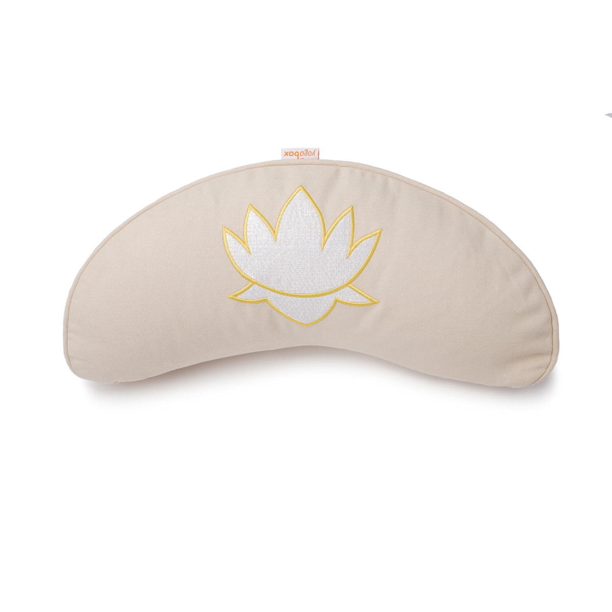 Yogakissen Halbmond BASIC Lotus Stick weiß natur 40 x 17 x 12 cm Buchweizenschalen