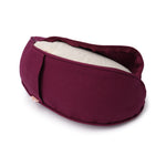 Yogakissen Halbmond BASIC Lotus Stick weiß aubergine 40 x 17 x 12 cm Buchweizenschalen