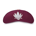 Yogakissen Halbmond BASIC Lotus Stick weiß aubergine 40 x 17 x 12 cm Buchweizenschalen
