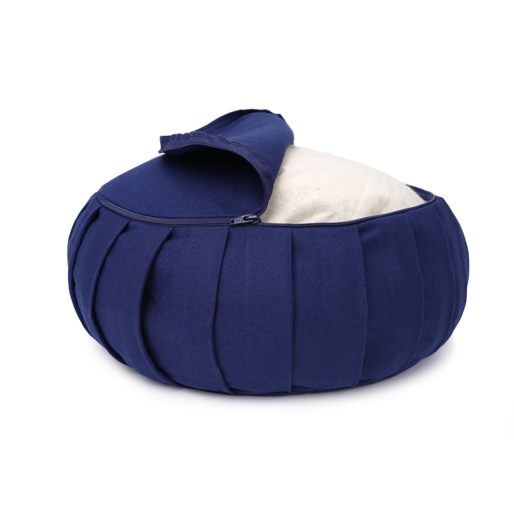 Meditationskissen / Yogakissen Zafu BASIC mit ZIP dunkelblau 31 x 31 x 15 cm Buchweizenschalen
