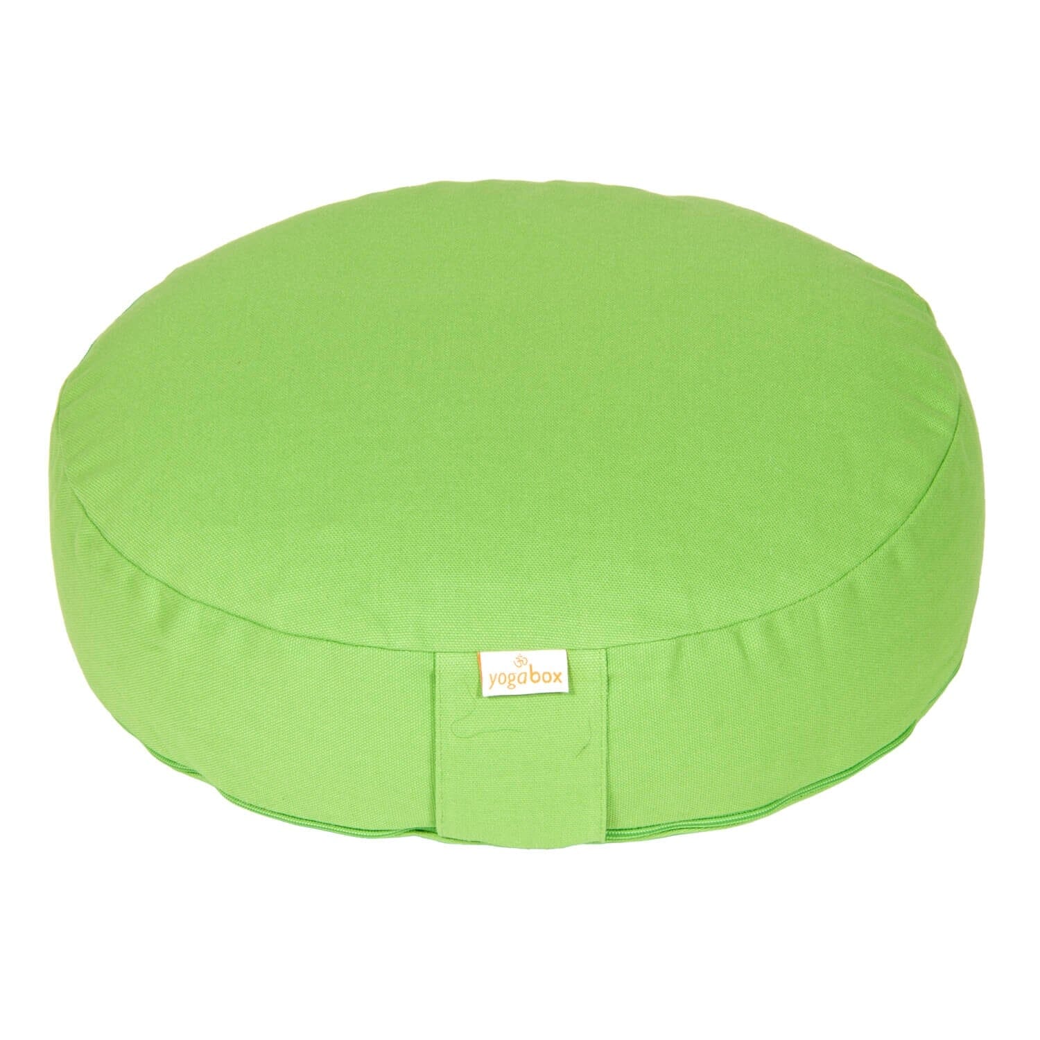Meditationskissen BASIC extra FLACH apfelgrün Buchweizenschalen 35 x 35 x 8 cm