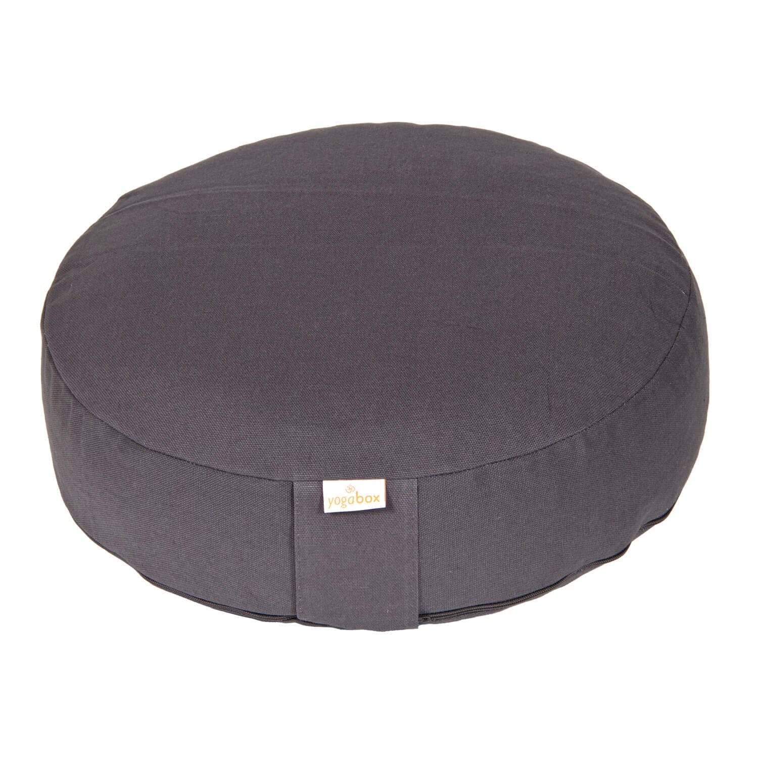 Meditationskissen BASIC extra FLACH grau Buchweizenschalen 35 x 35 x 8 cm