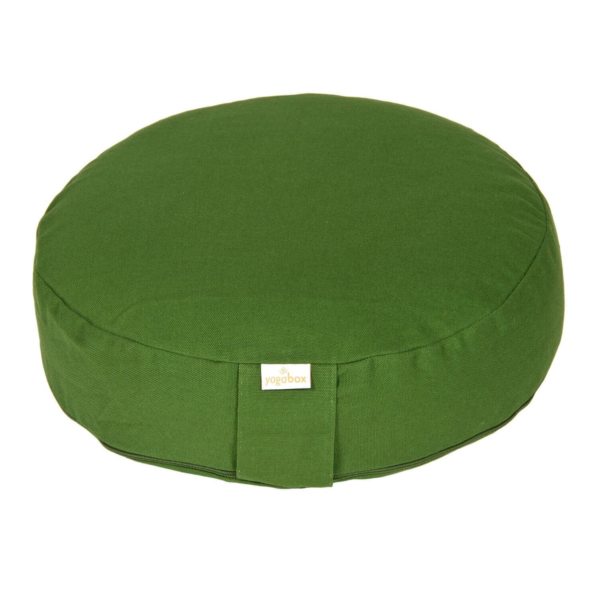 Meditationskissen BASIC extra FLACH olivgrün Buchweizenschalen 35 x 35 x 8 cm