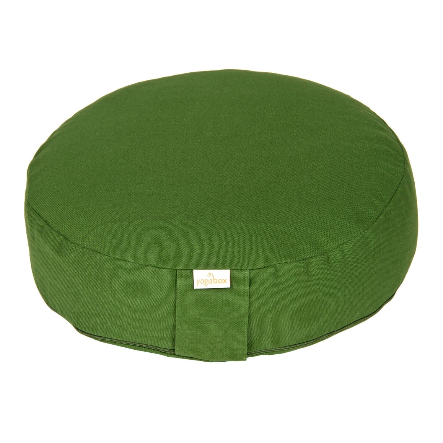 Meditationskissen BASIC extra FLACH olivgrün Buchweizenschalen 35 x 35 x 8 cm