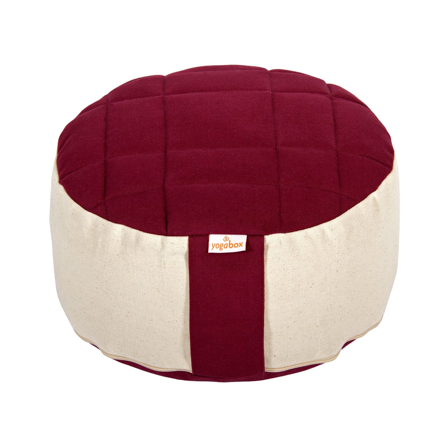 Meditationskissen BASIC Premium aubergine / natur 30 x 30 x 13 cm Buchweizenschalen