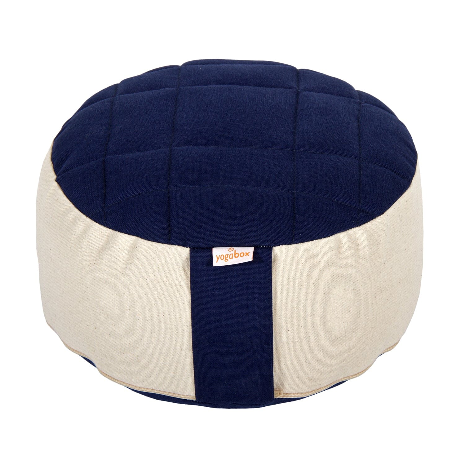 Meditationskissen BASIC Premium dunkelblau / natur Buchweizenschalen 30 x 30 x 13 cm