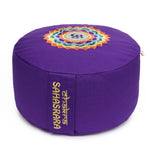 Meditationskissen Glückssitz® Chakra lila / Symbol: Chakra Kronen-Chakra mit OM (Sahasrara) Buchweizenschalen 33 x 33 x 15 cm