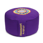Meditationskissen Glückssitz® Chakra lila / Symbol: Chakra Kronen-Chakra (Sahasrara) Buchweizenschalen 33 x 33 x 15 cm