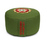 Meditationskissen Glückssitz® Chakra olive / Symbol: Chakra Herz-Chakra (Anahata) Buchweizenschalen 33 x 33 x 15 cm