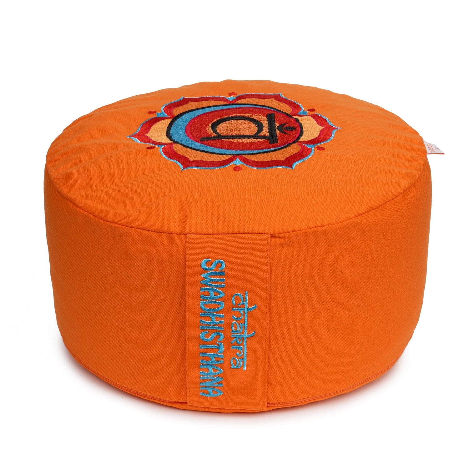 Meditationskissen Glückssitz® Chakra orange / Symbol: Chakra Sakral-Chakra (Swadhisthana) Buchweizenschalen 33 x 33 x 15 cm