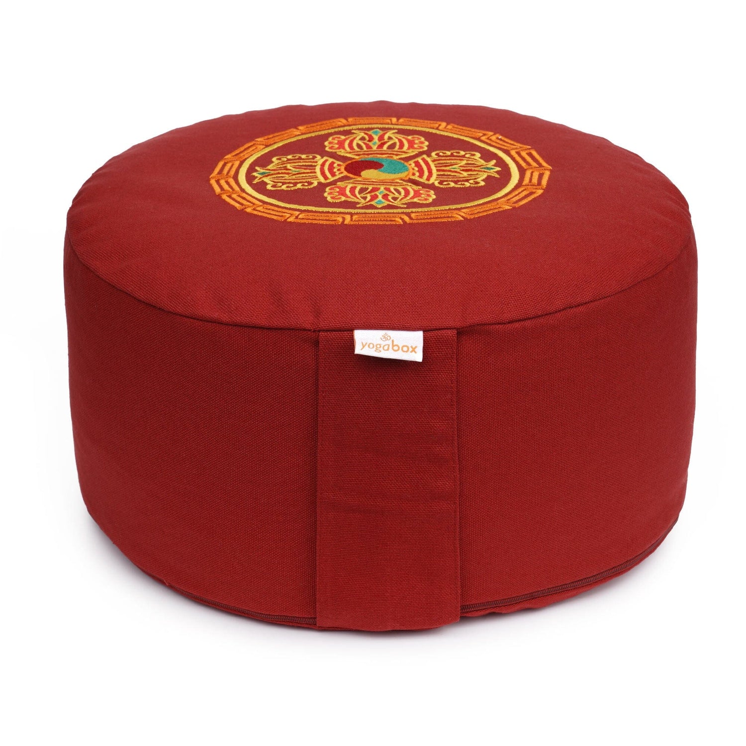 Meditationskissen Glückssitz® Doppeldorje bordeaux Buchweizenschalen 33 x 33 x 15 cm