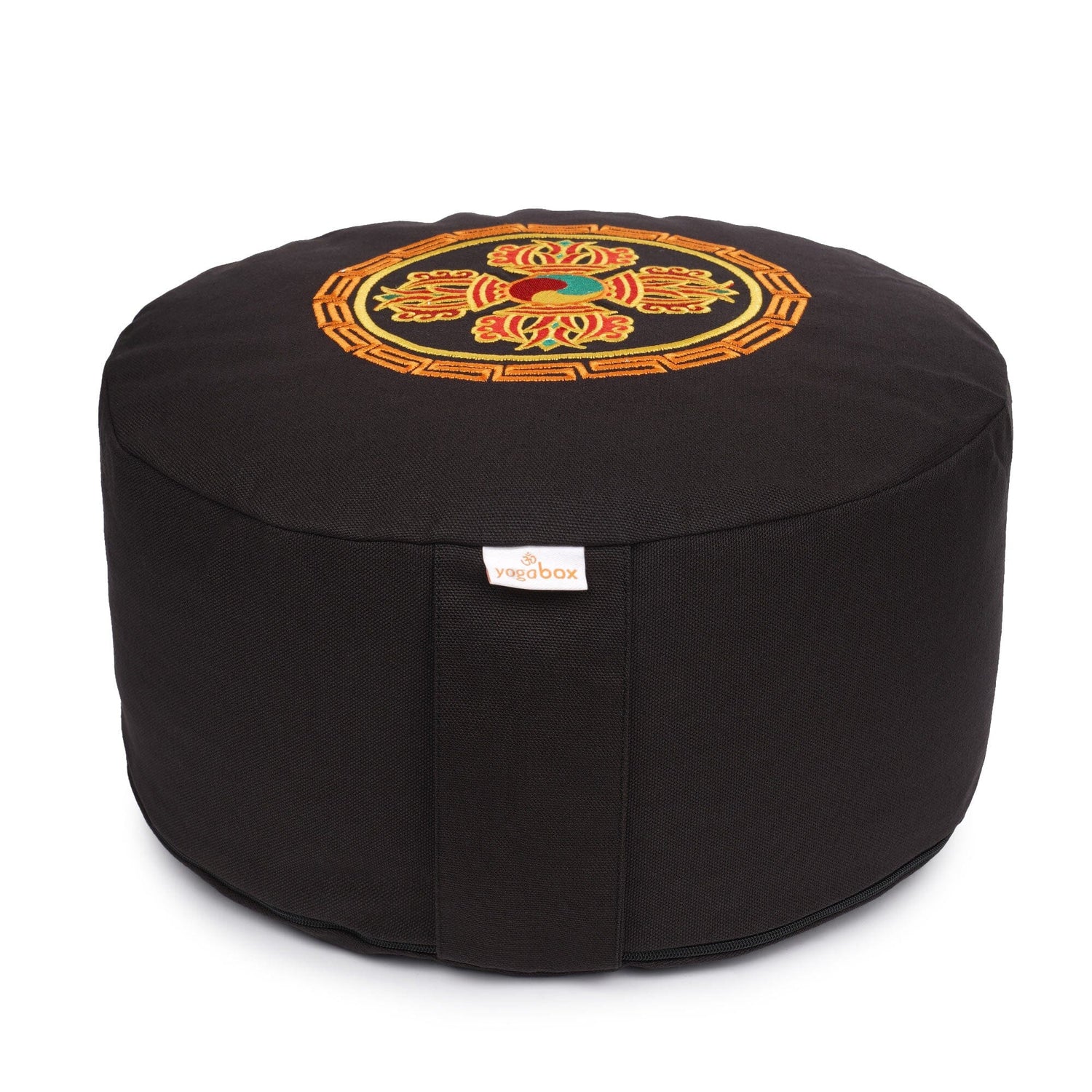 Meditationskissen Glückssitz® Doppeldorje schwarz Buchweizenschalen 33 x 33 x 15 cm