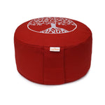Meditationskissen Glückssitz® Lebensbaum bordeaux Buchweizenschalen 33 x 33 x 15 cm